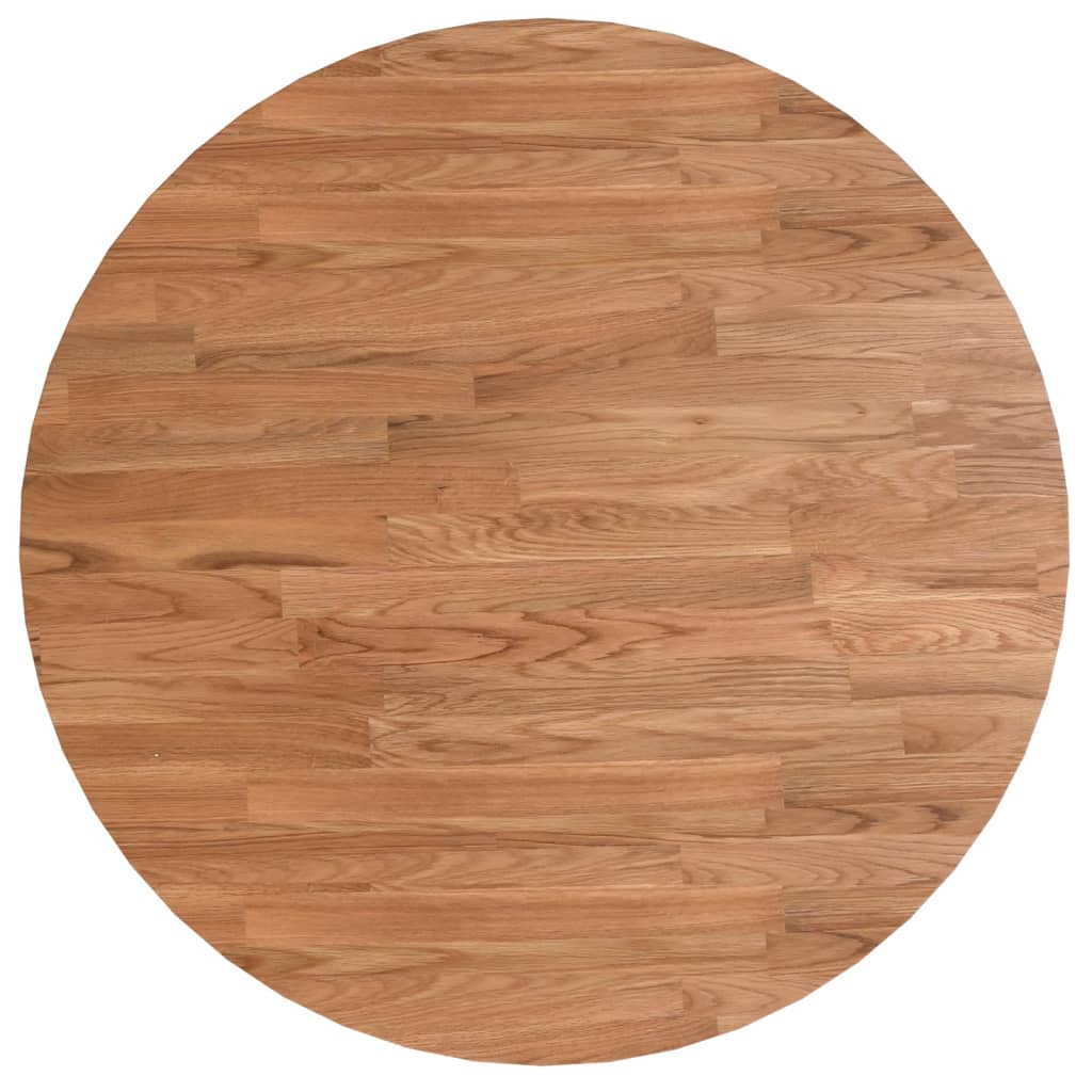 rund bordplade Ø60x1,5 cm behandlet massivt egetræ lysebrun