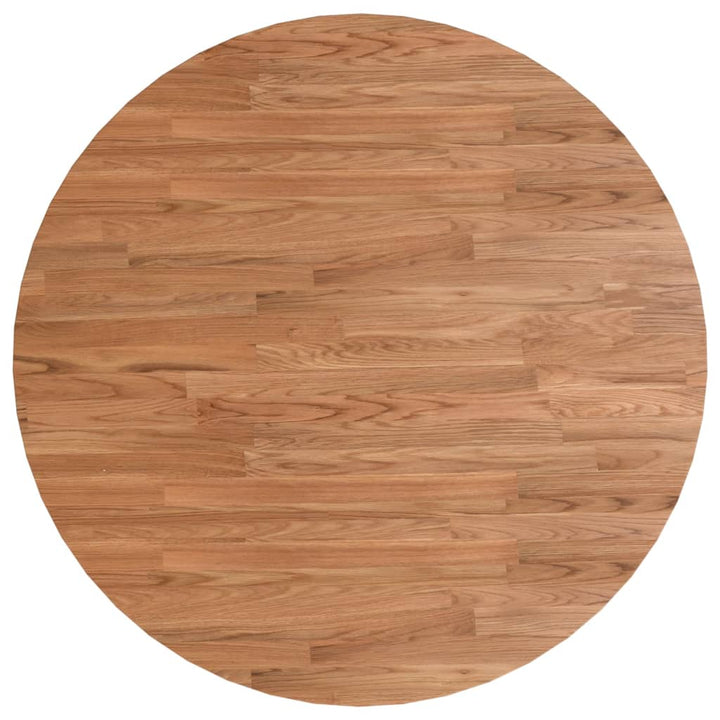 rund bordplade Ø70x1,5 cm behandlet massivt egetræ lysebrun