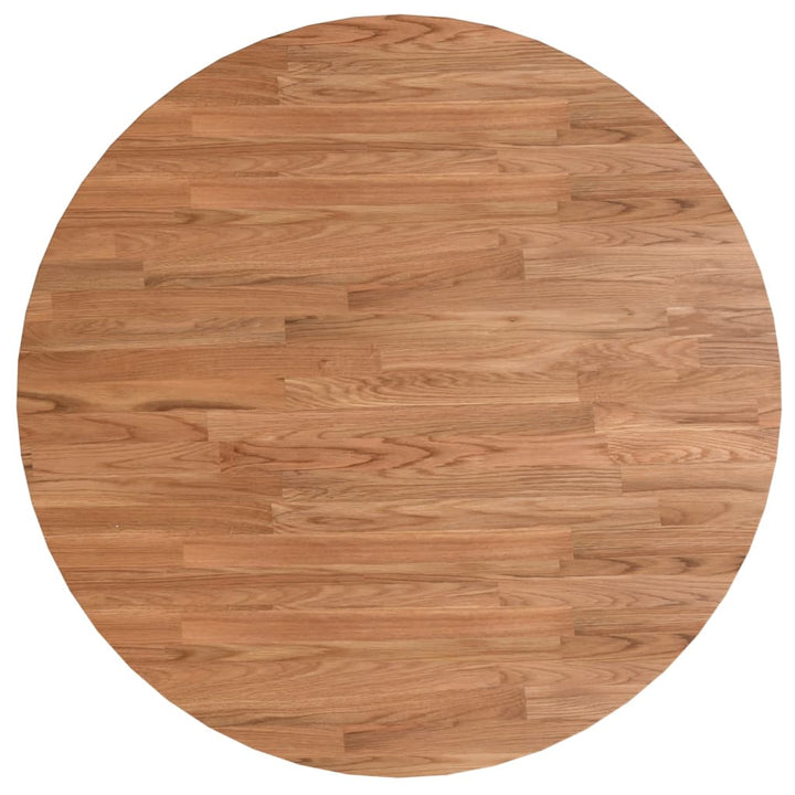 rund bordplade Ø80x1,5 cm behandlet massivt egetræ lysebrun