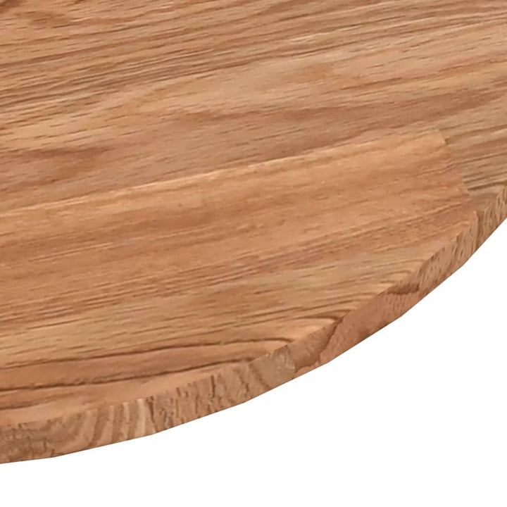 rund bordplade Ø80x1,5 cm behandlet massivt egetræ lysebrun
