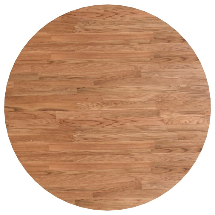 rund bordplade Ø90x1,5 cm behandlet massivt egetræ lysebrun