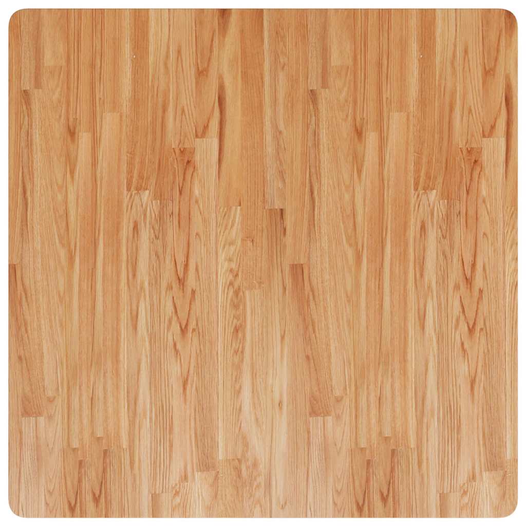 firkantet bordplade 90x90x1,5 cm behandlet massivt eg lysebrun
