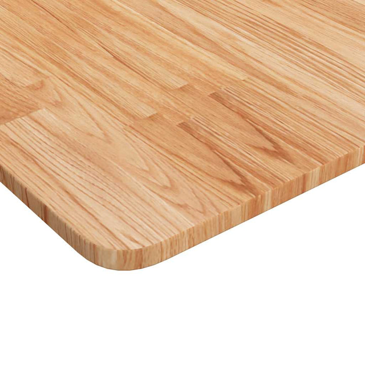 firkantet bordplade 90x90x1,5 cm behandlet massivt eg lysebrun