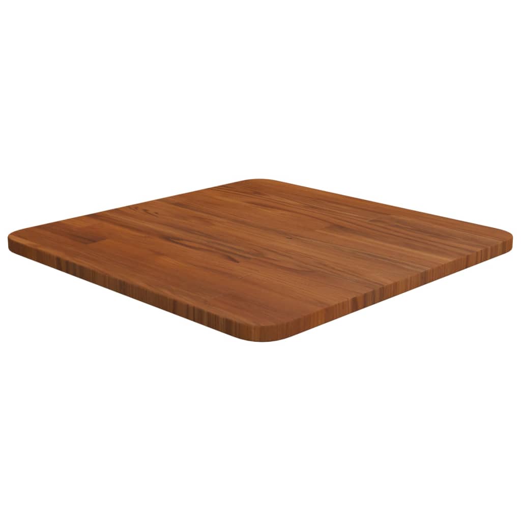 firkantet bordplade 40x40x1,5 cm behandlet massivt eg mørkebrun