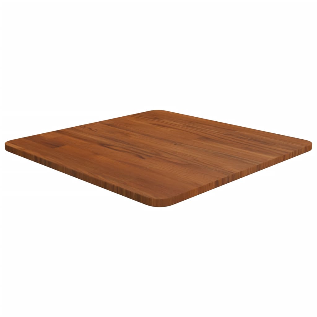 firkantet bordplade 50x50x1,5 cm behandlet massivt eg mørkebrun