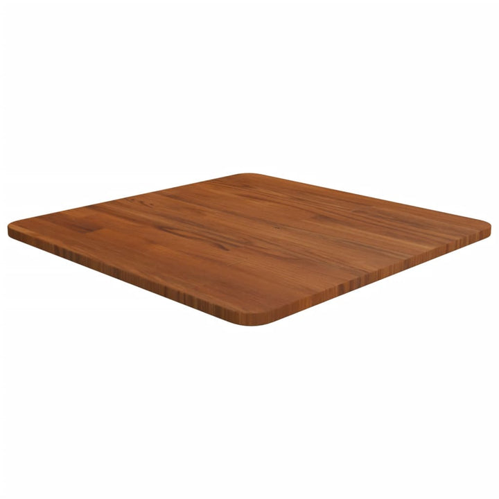 firkantet bordplade 50x50x1,5 cm behandlet massivt eg mørkebrun