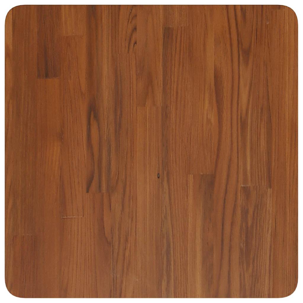 firkantet bordplade 50x50x1,5 cm behandlet massivt eg mørkebrun