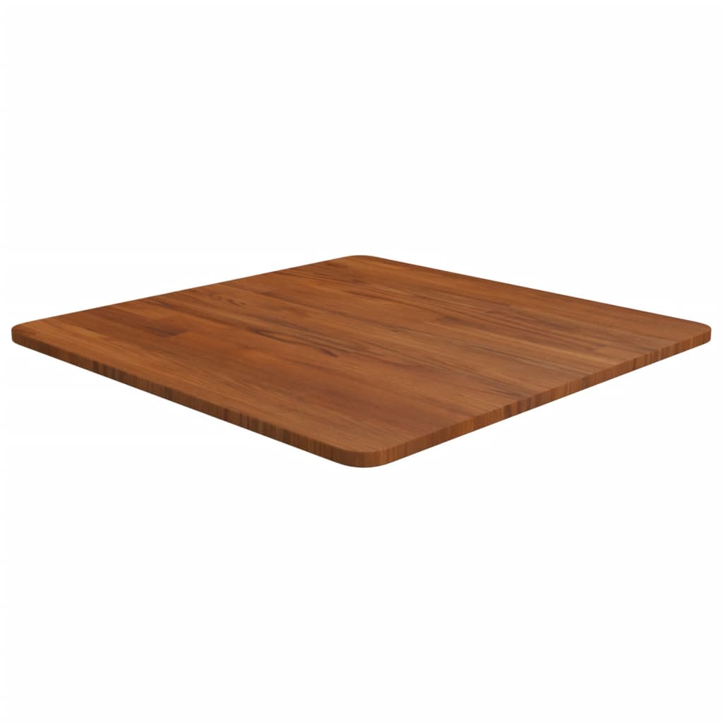 firkantet bordplade 60x60x1,5 cm behandlet massivt eg mørkebrun