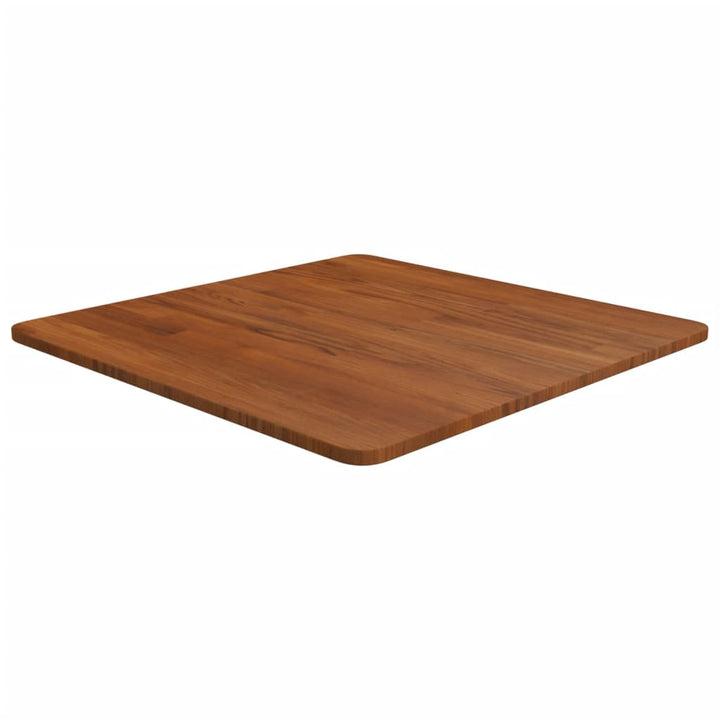 firkantet bordplade 60x60x1,5 cm behandlet massivt eg mørkebrun