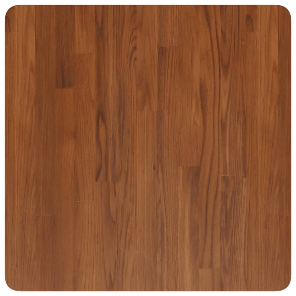 firkantet bordplade 60x60x1,5 cm behandlet massivt eg mørkebrun