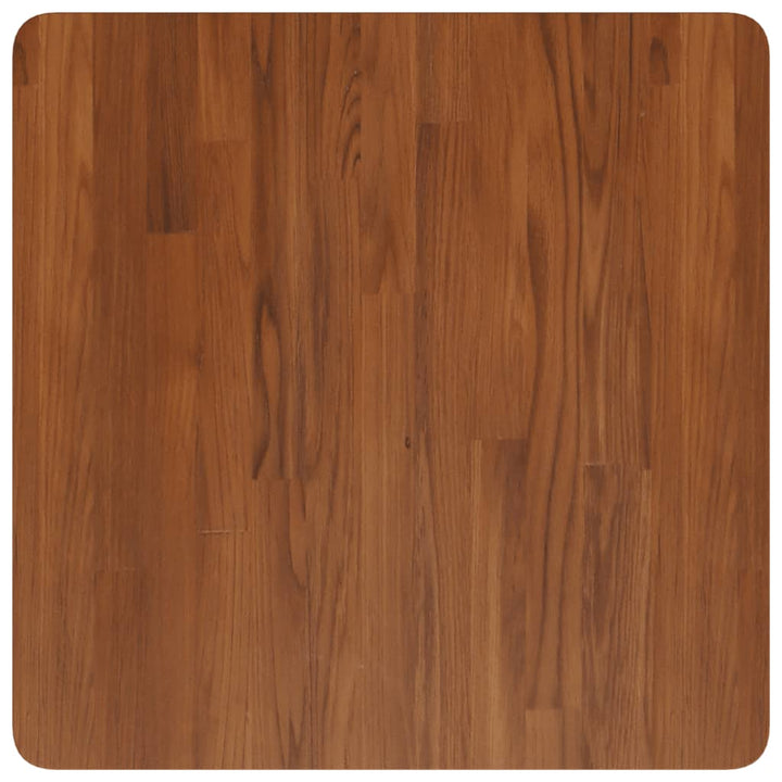 firkantet bordplade 60x60x1,5 cm behandlet massivt eg mørkebrun