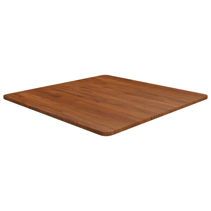 firkantet bordplade 70x70x1,5 cm behandlet massivt eg mørkebrun