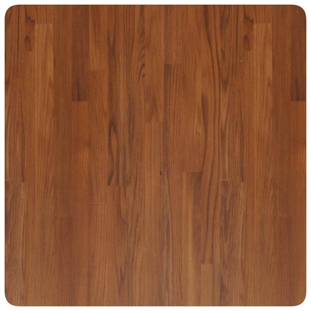 firkantet bordplade 70x70x1,5 cm behandlet massivt eg mørkebrun