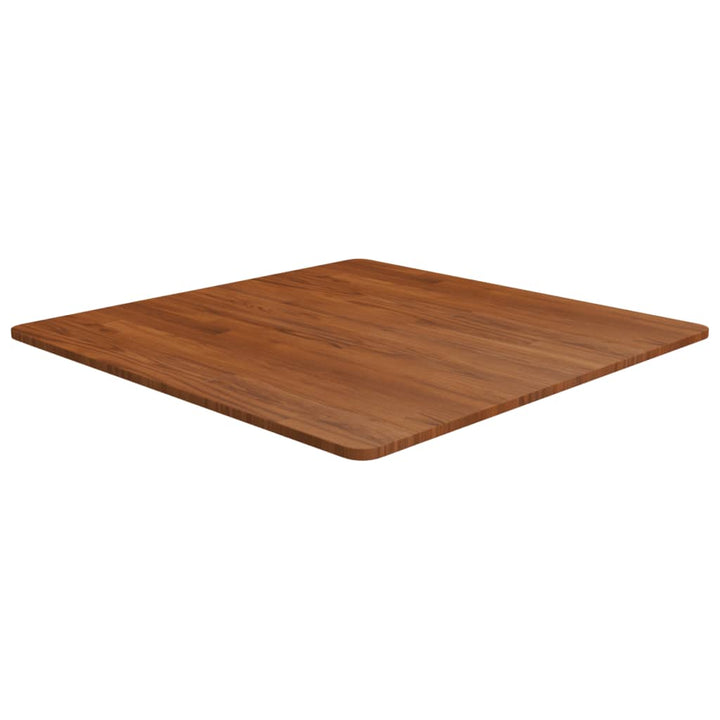 firkantet bordplade 80x80x1,5 cm behandlet massivt eg mørkebrun