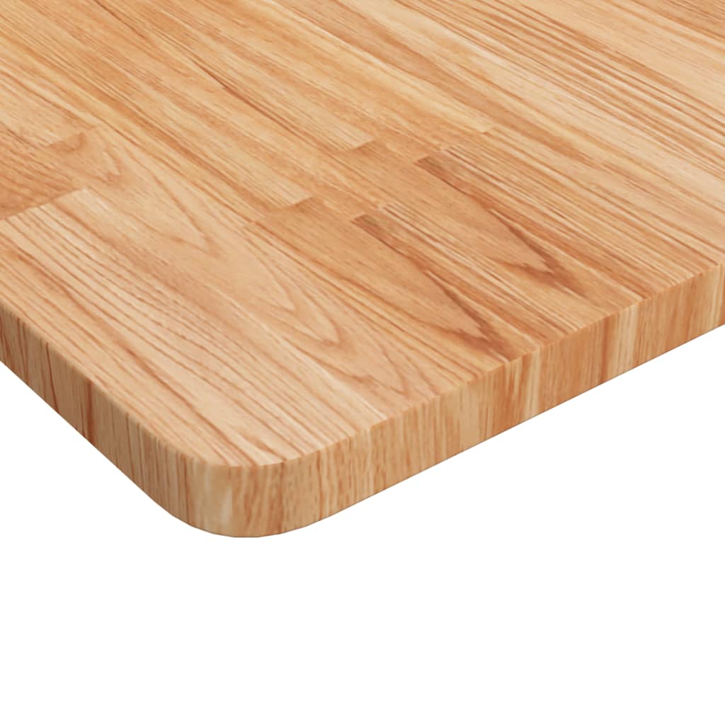 firkantet bordplade 40x40x2,5 cm behandlet massivt eg lysebrun