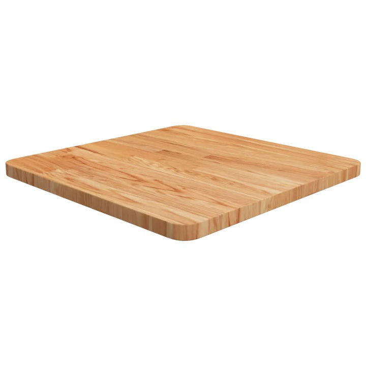firkantet bordplade 50x50x2,5 cm behandlet massivt eg lysebrun