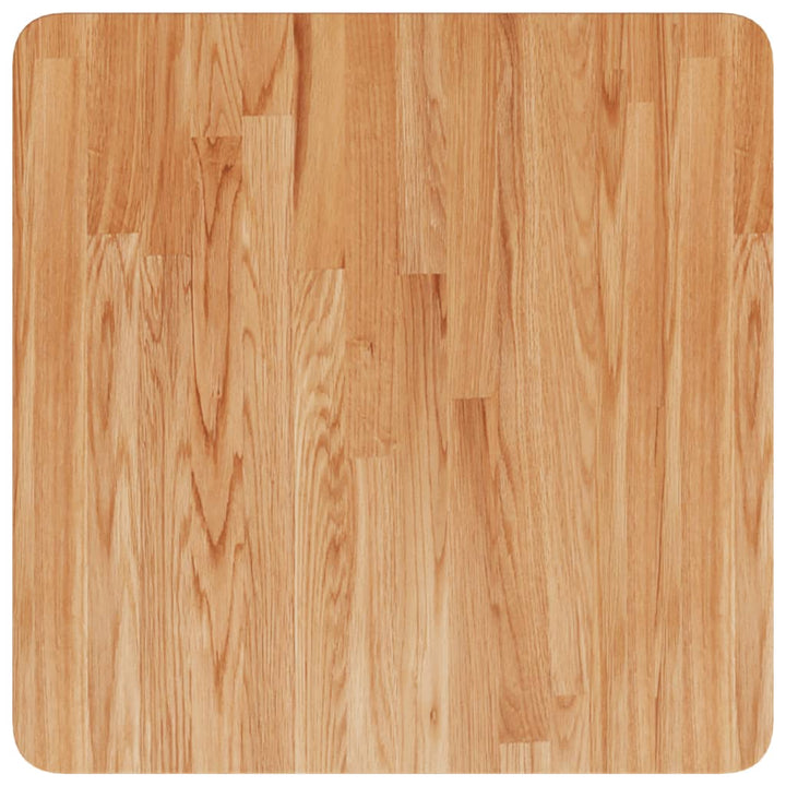firkantet bordplade 50x50x2,5 cm behandlet massivt eg lysebrun
