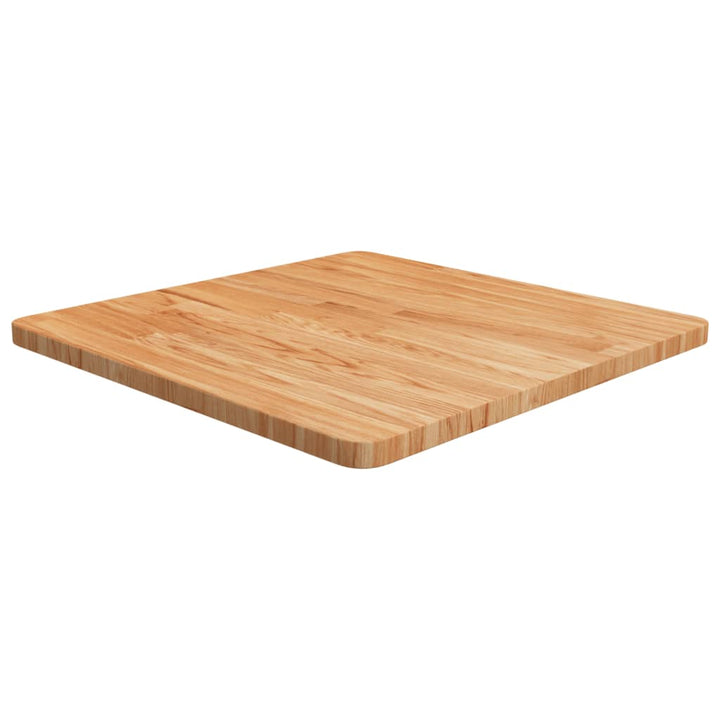 firkantet bordplade 60x60x2,5 cm behandlet massivt eg lysebrun