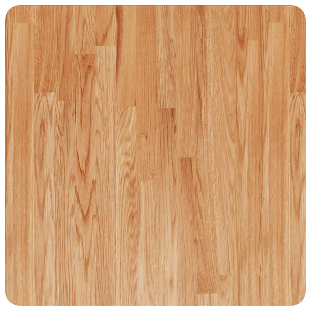 firkantet bordplade 60x60x2,5 cm behandlet massivt eg lysebrun
