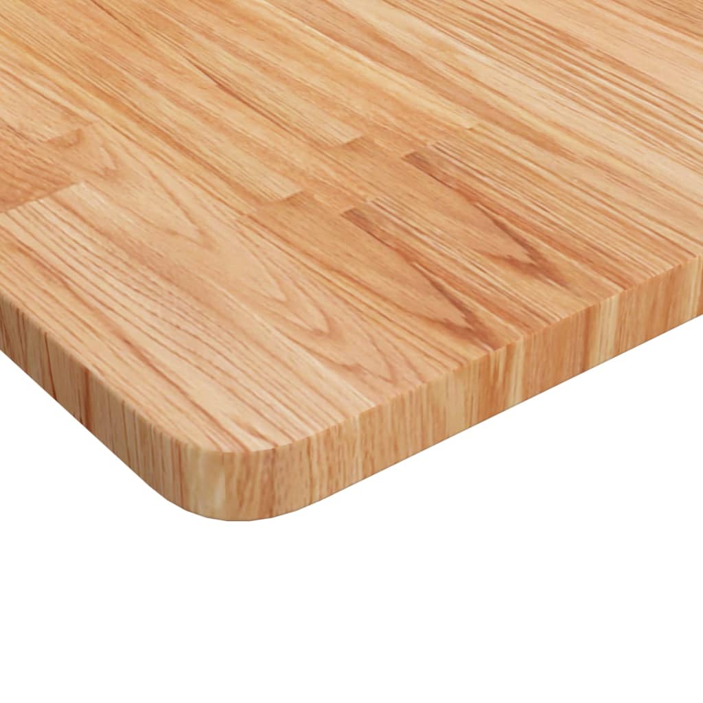 firkantet bordplade 70x70x2,5 cm behandlet massivt eg lysebrun