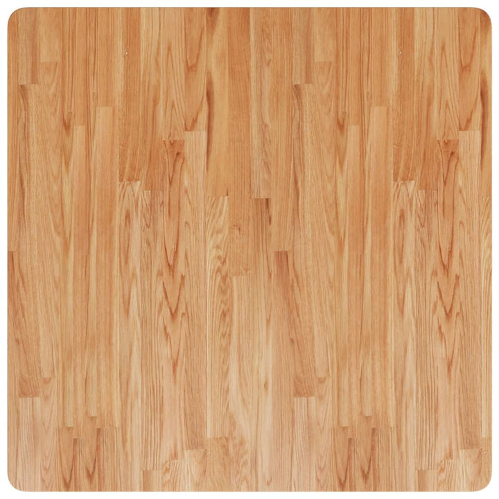 firkantet bordplade 80x80x2,5 cm behandlet massivt eg lysebrun
