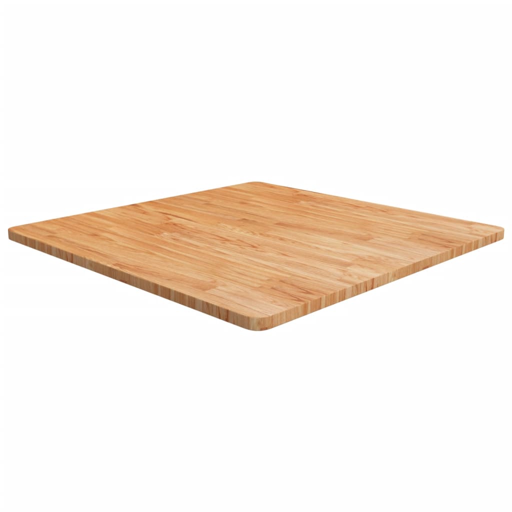 firkantet bordplade 90x90x2,5 cm behandlet massivt eg lysebrun