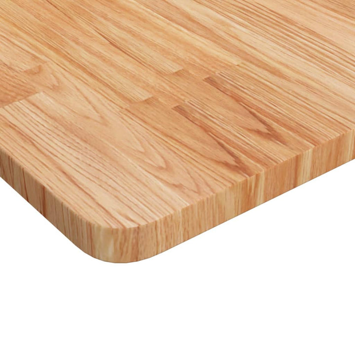 firkantet bordplade 90x90x2,5 cm behandlet massivt eg lysebrun