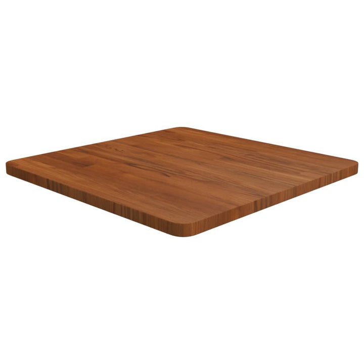 firkantet bordplade 60x60x2,5 cm behandlet massivt eg mørkebrun