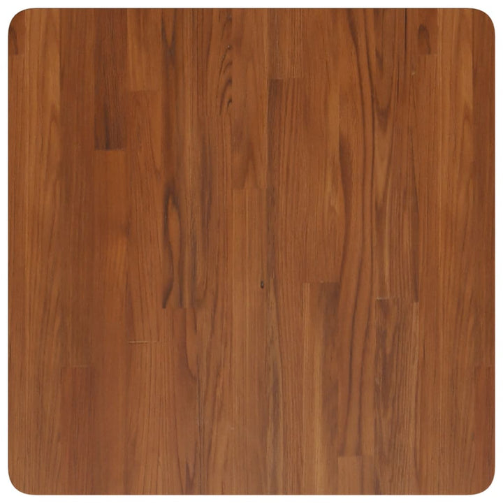 firkantet bordplade 60x60x2,5 cm behandlet massivt eg mørkebrun