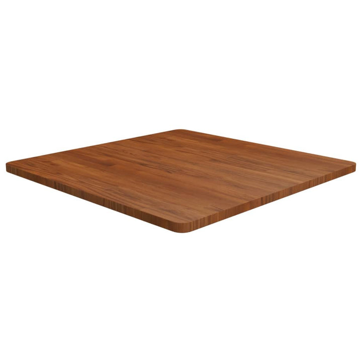 firkantet bordplade 80x80x2,5 cm behandlet massivt eg mørkebrun