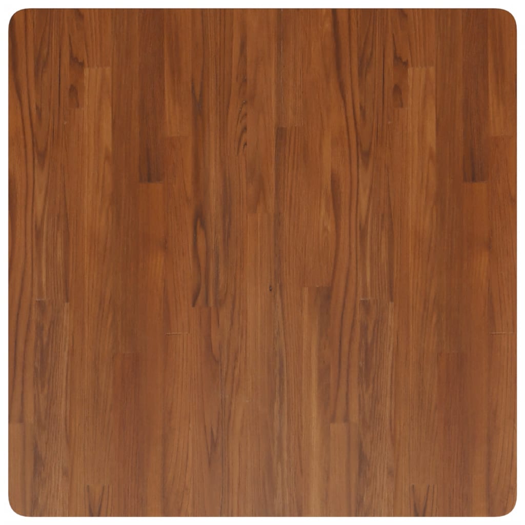 firkantet bordplade 80x80x2,5 cm behandlet massivt eg mørkebrun