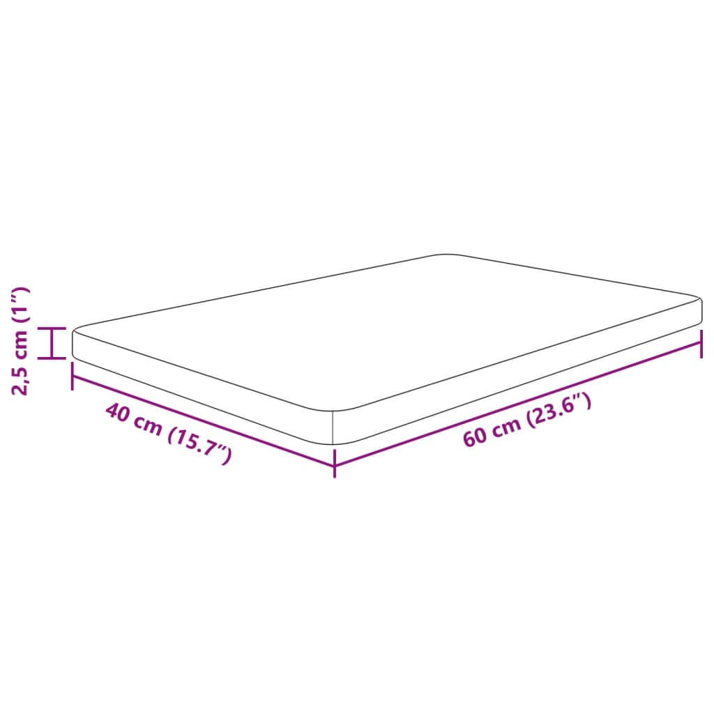 bordplade til badeværelse 60x40x2,5 cm massivt træ mørkebrun