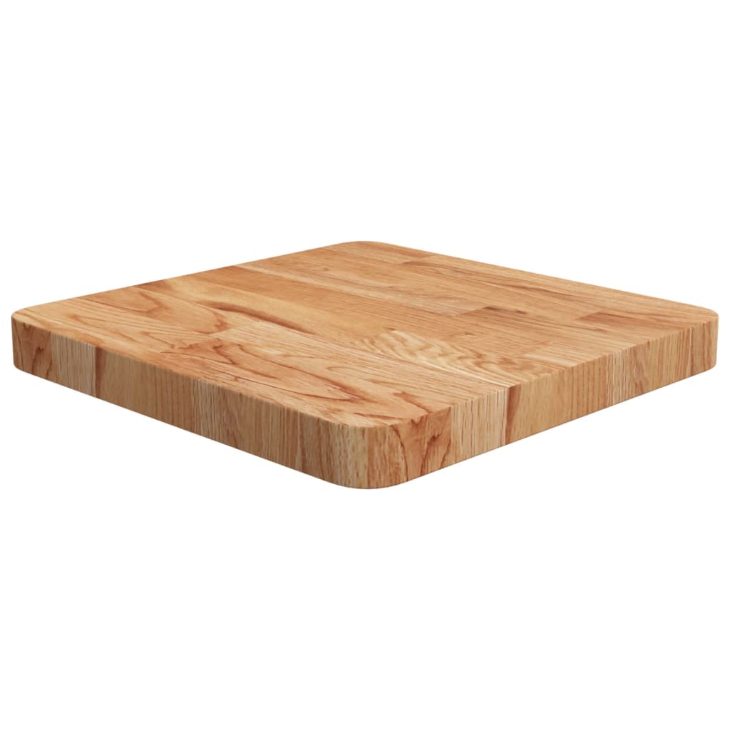 firkantet bordplade 40x40x4 cm behandlet massivt eg lysebrun
