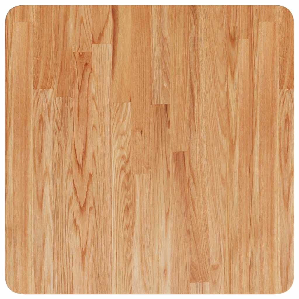 firkantet bordplade 50x50x4 cm behandlet massivt eg lysebrun