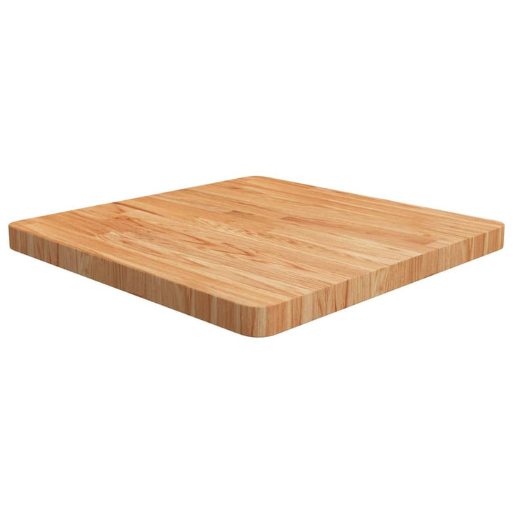 firkantet bordplade 60x60x4 cm behandlet massivt eg lysebrun
