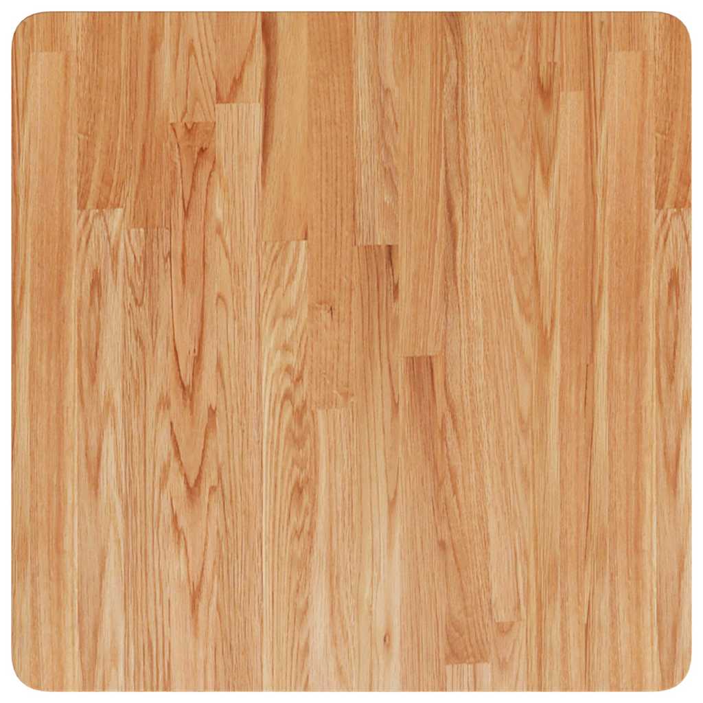 firkantet bordplade 60x60x4 cm behandlet massivt eg lysebrun
