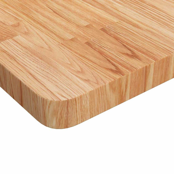 firkantet bordplade 60x60x4 cm behandlet massivt eg lysebrun