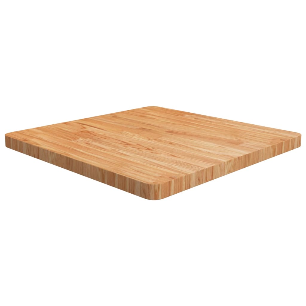 firkantet bordplade 70x70x4 cm behandlet massivt eg lysebrun