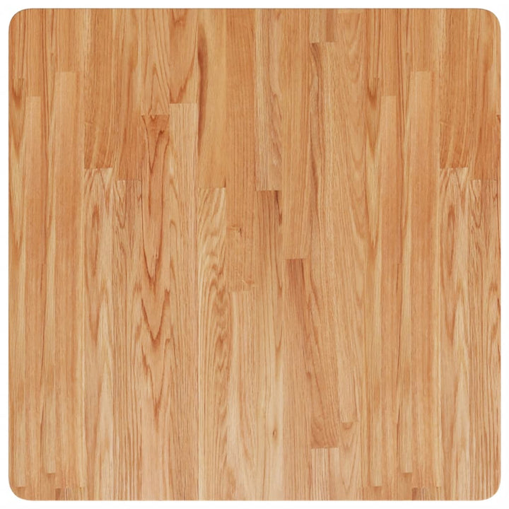 firkantet bordplade 70x70x4 cm behandlet massivt eg lysebrun
