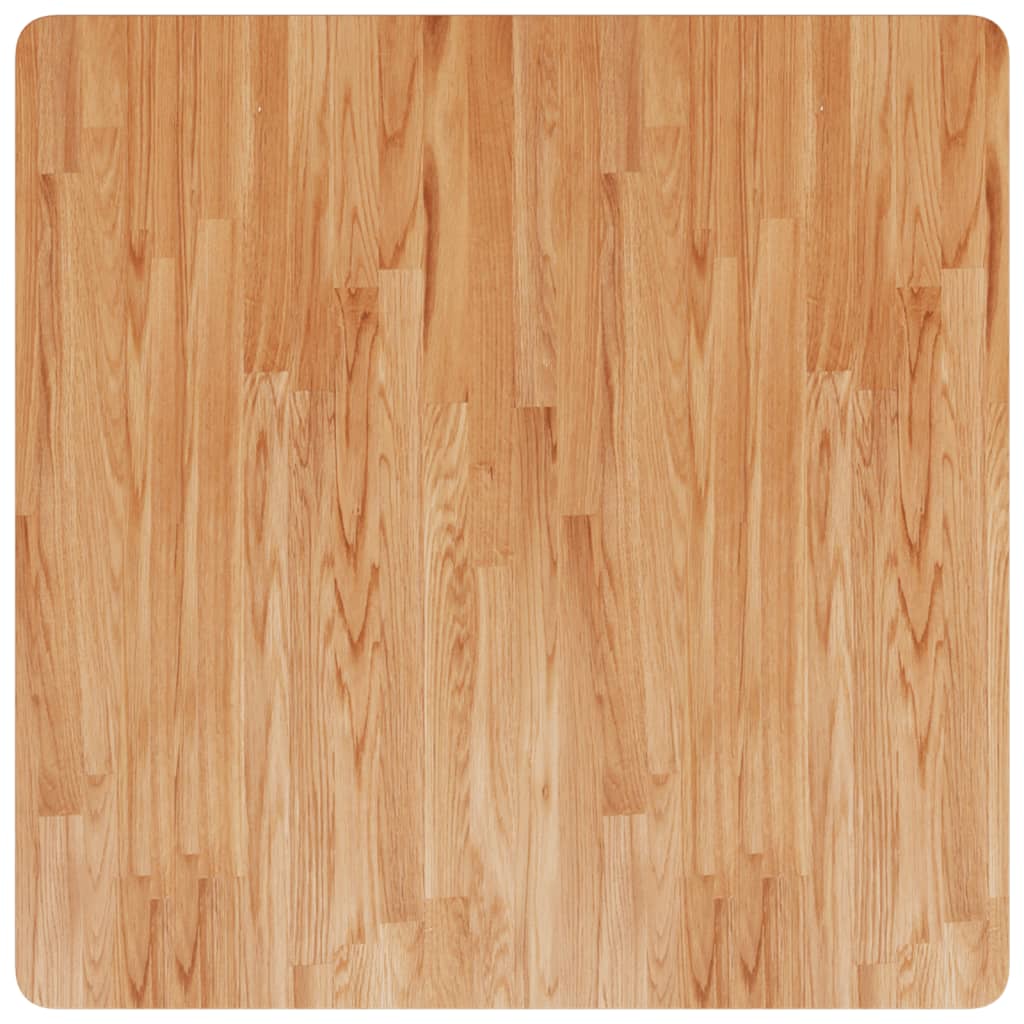 firkantet bordplade 80x80x4 cm behandlet massivt eg lysebrun