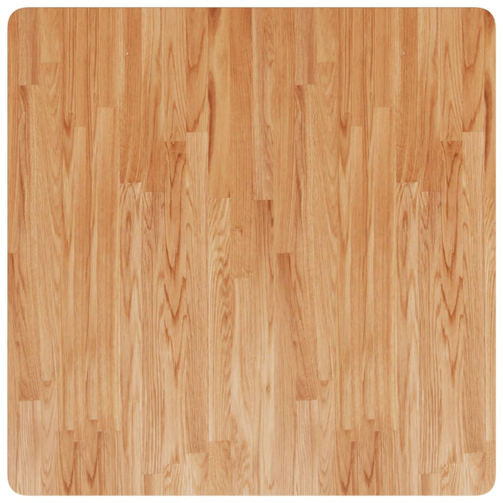 firkantet bordplade 80x80x4 cm behandlet massivt eg lysebrun