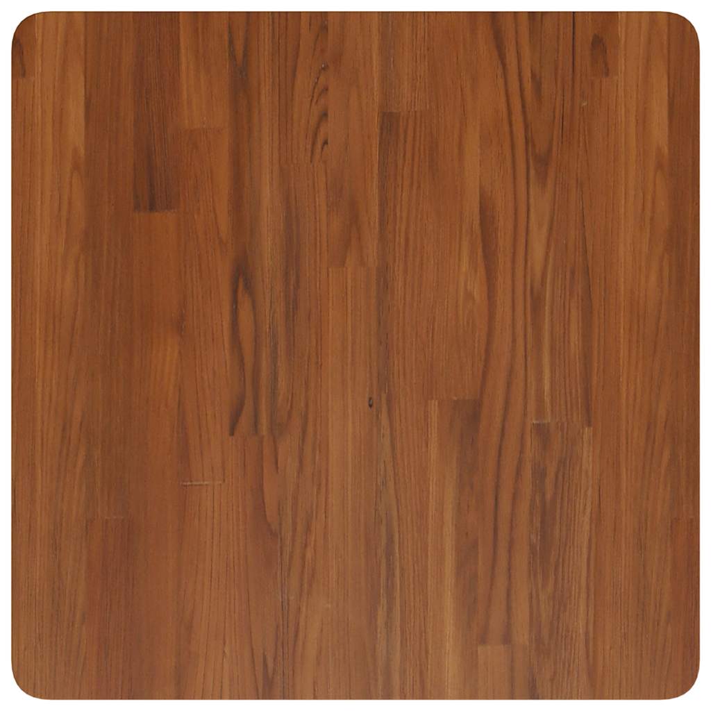 firkantet bordplade 60x60x4 cm behandlet massivt eg mørkebrun