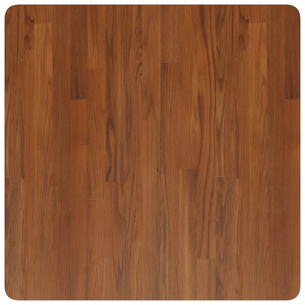 firkantet bordplade 70x70x4 cm behandlet massivt eg mørkebrun