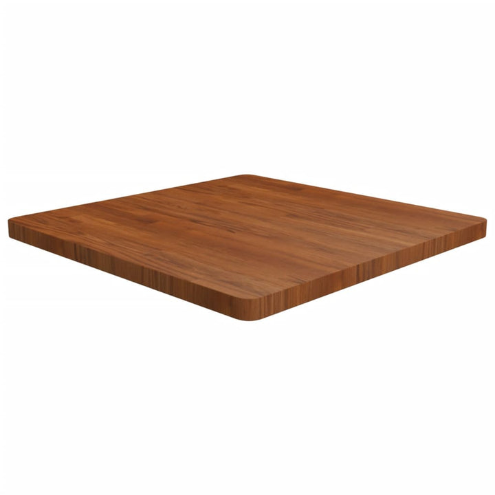 firkantet bordplade 80x80x4 cm behandlet massivt eg mørkebrun