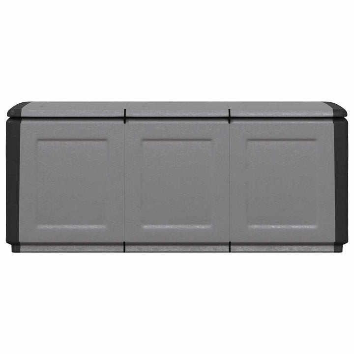 opbevaringsboks til haven 138x53x57 cm 330 l mørkegrå og sort