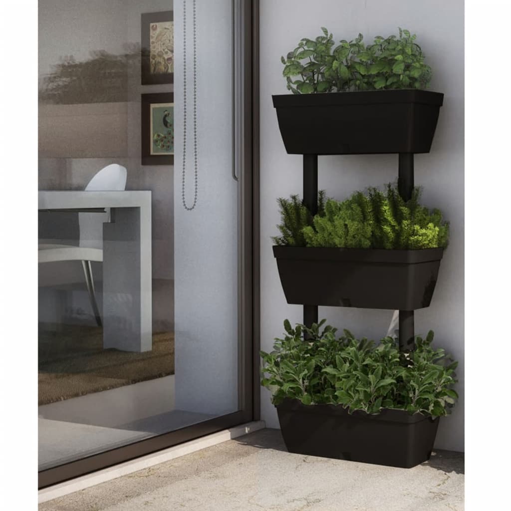 plantekasser 3 stk. 100 cm antracitgrå
