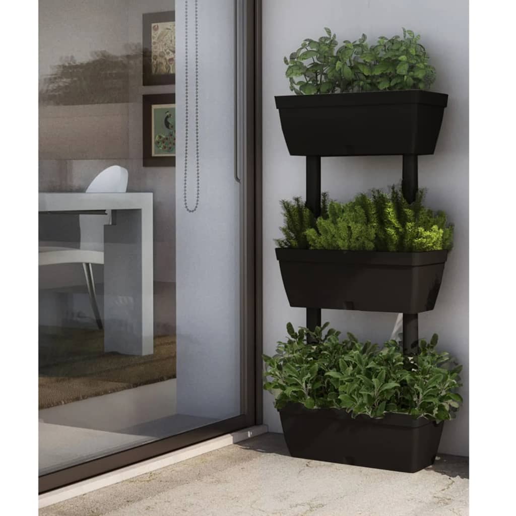 plantekasser 6 stk. 100 cm antracitgrå