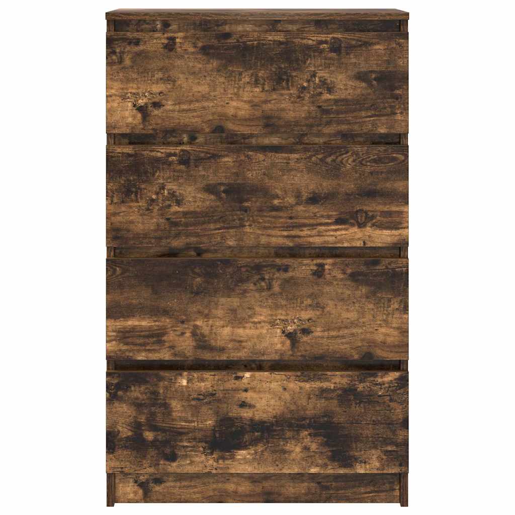 kommode 60x35x98,5 cm konstrueret træ røget egetræsfarve