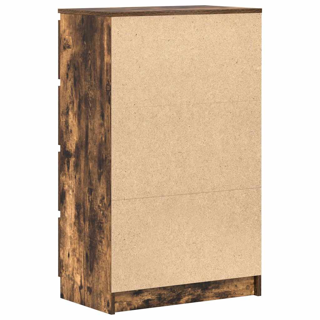 kommode 60x35x98,5 cm konstrueret træ røget egetræsfarve