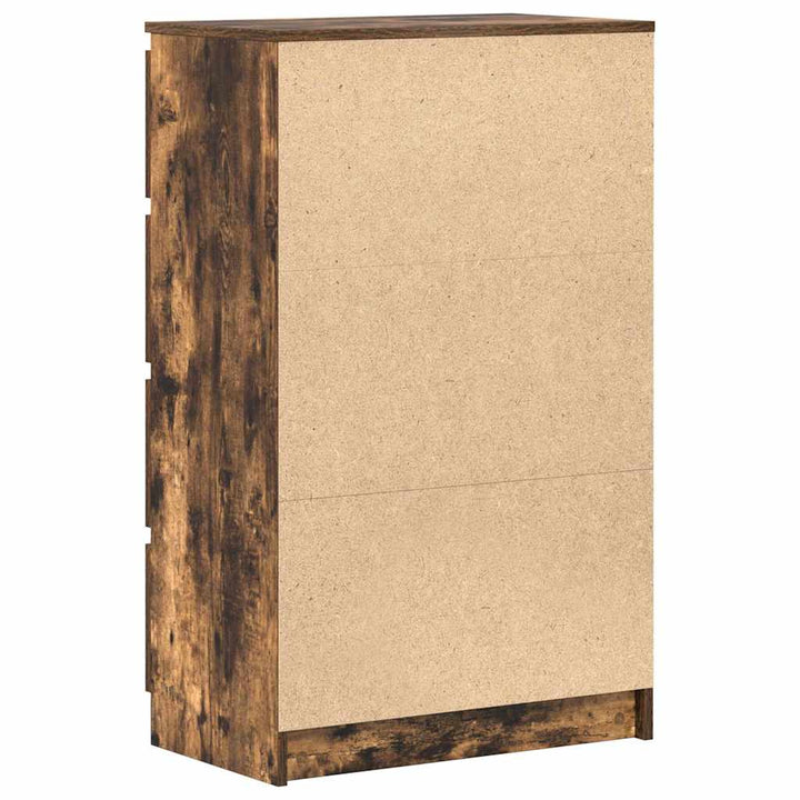 kommode 60x35x98,5 cm konstrueret træ røget egetræsfarve